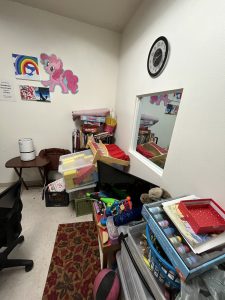 The play therapy room before it was refreshed.