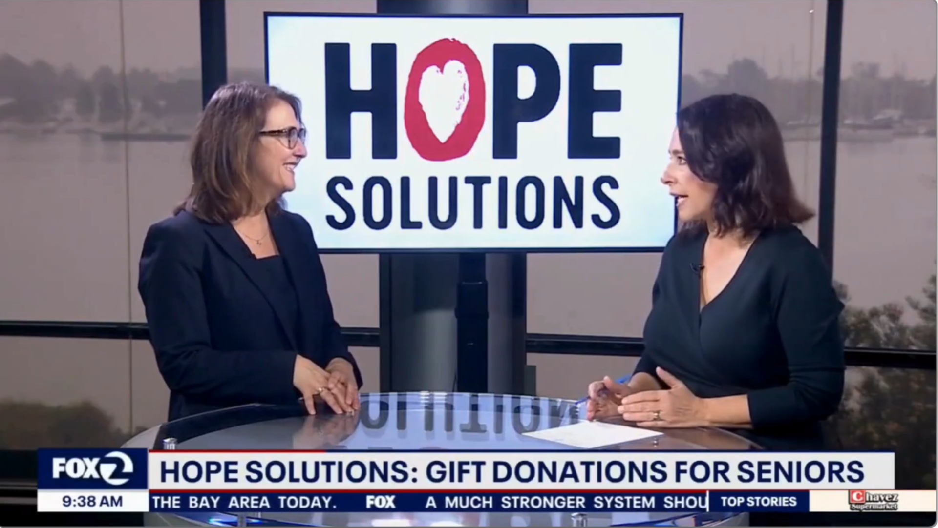 KTVU anchor interviewing Hope Solutions member